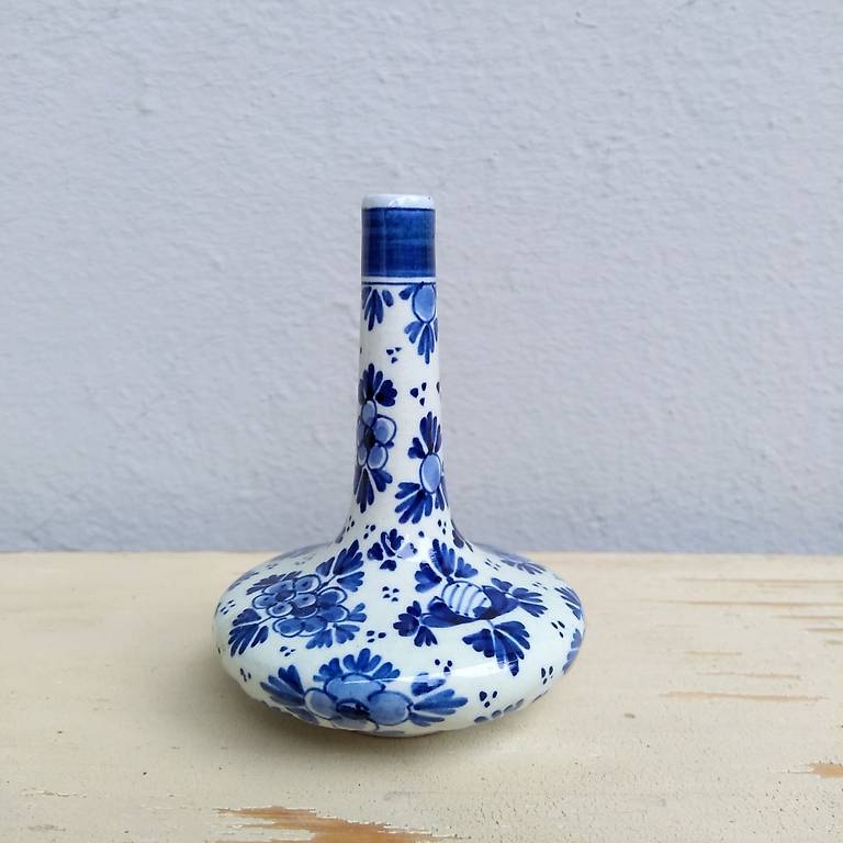 Antike kleine Royal Delft Vase, handbemalt