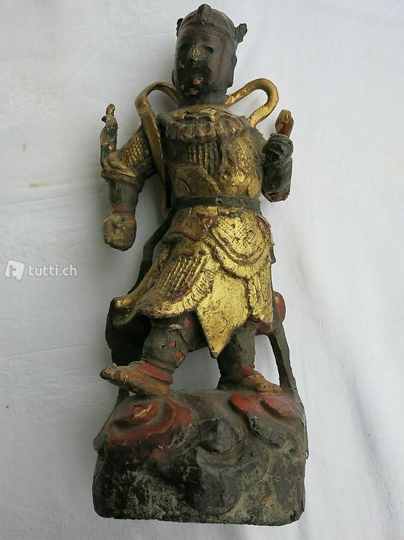 China Antike Tempelfigur Holz China Antike Tempelfigur Holz