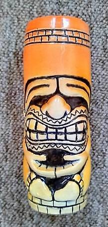 Keramik Trinkbehälter TIKI Mexiko mit Motiven der Azteken