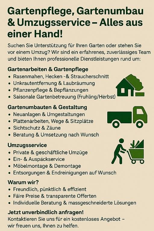 Gartenpflege & Umzugsservice Gartenpflege & Umzugsservice