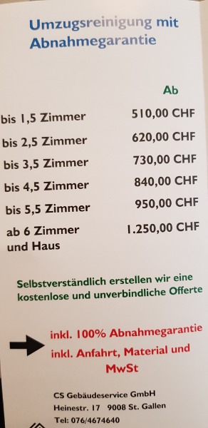 Umzugsreinigung inkl. Abnahmegarantie Umzugsreinigung inkl. Abnahmegarantie