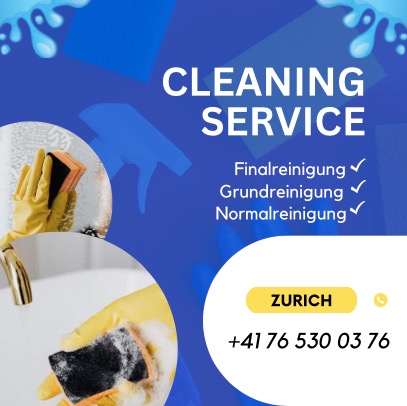Spontane Finalreinigung, Endreinigung. Putzfrau in Zurich